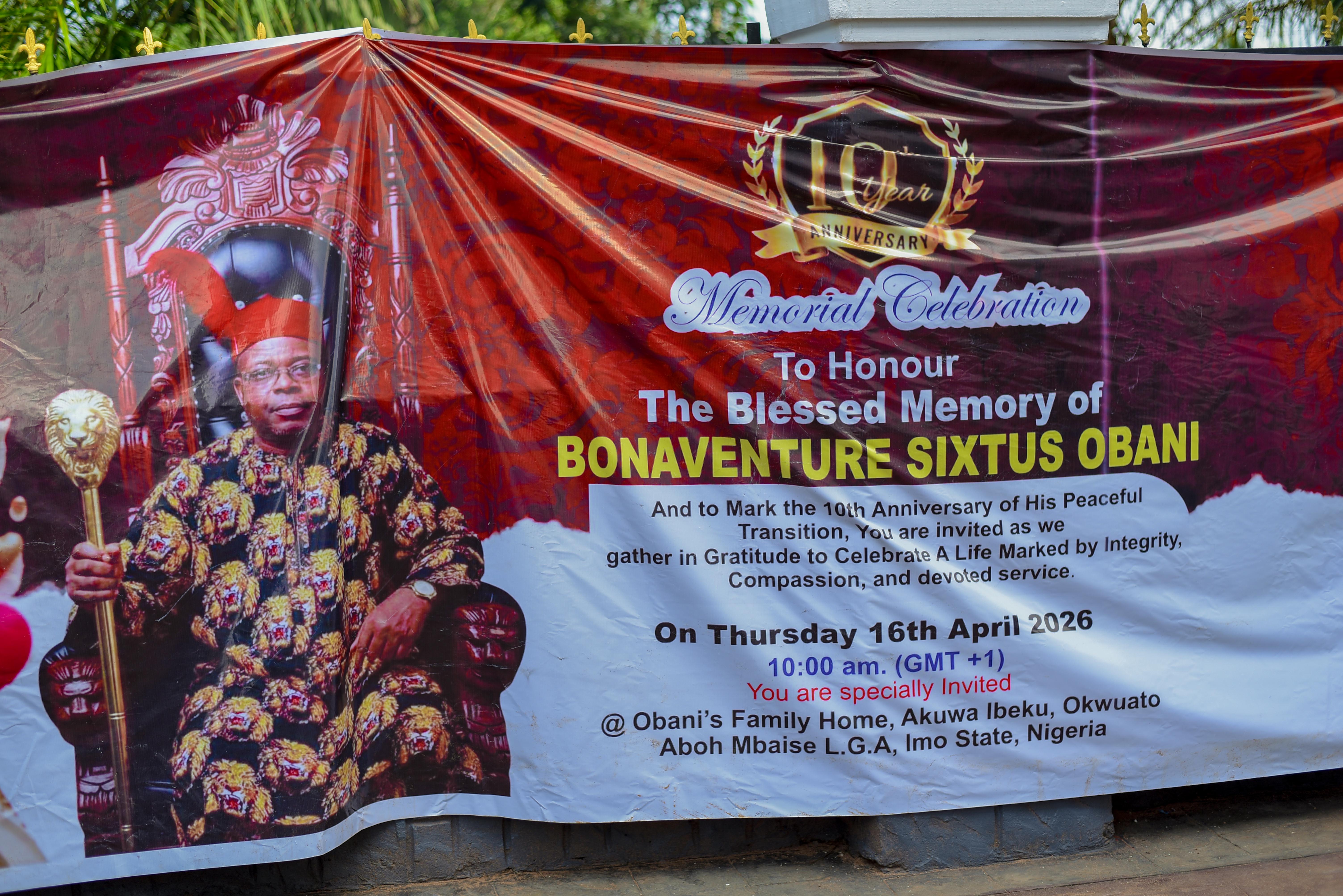Bonaventure Sixtus Obani tenth anniversary remembrance gathering